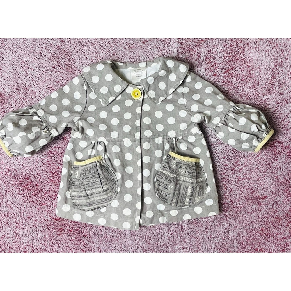 Baby Persnickety Jacket Gray White Polka Dot 18 Months - Picture 1 of 10